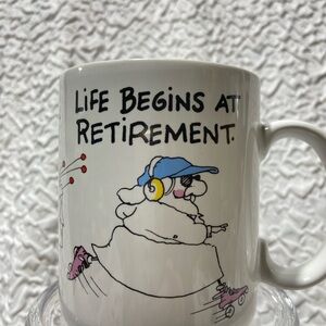 Hallmark Shoebox Greetings Vintage 80s Coffee Mug Retirement Preowened